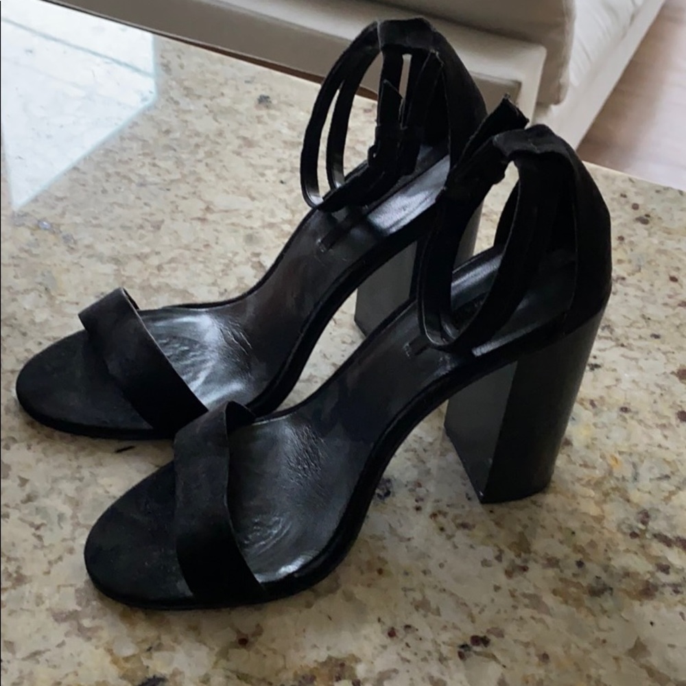 Zara black open toe heels size 40